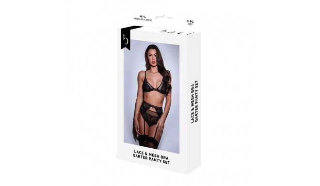 Apakšveļas Komplekts Baci Lingerie Melns S/M 3 Daudzums