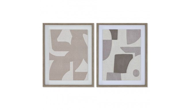 Canvas Home ESPRIT Beige Grey Abstract Modern 40 x 3 x 50 cm (2 Units)