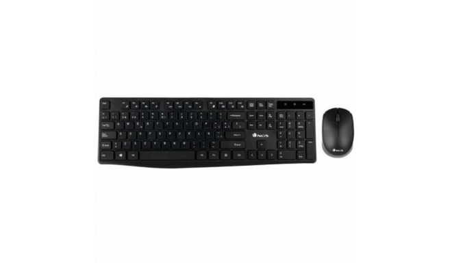 Keyboard and Wireless Mouse NGS NGSWIRELESSSETALLUREKIT Black