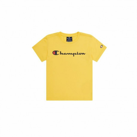 Child's Short Sleeve T-Shirt Champion Crewneck Yellow - 11-12 Years