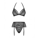 Lace Underwear Set Obsessive 838-SEG-1 Black S/M