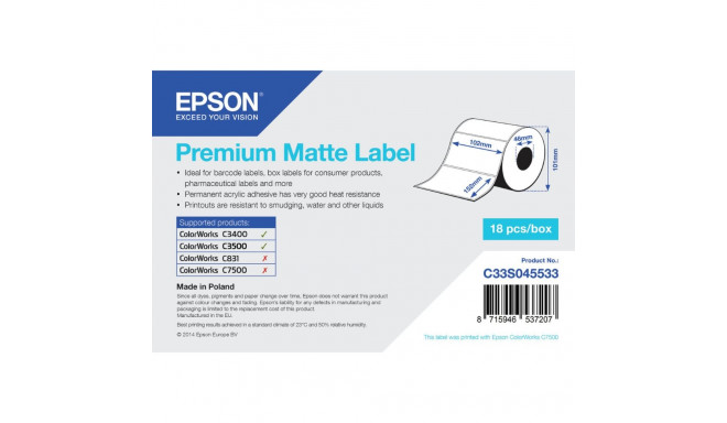 Sildiprinter Epson C33S045533 Valge