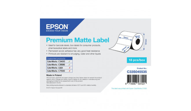Printer Labels Epson C33S045535 White