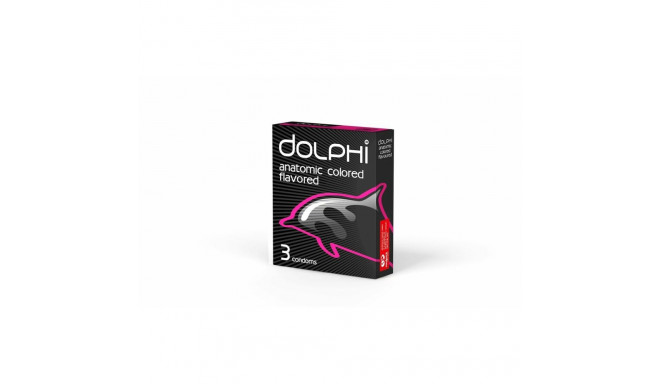 Prezervatīvi dolphi Anatomic colored flavored 12 gb.