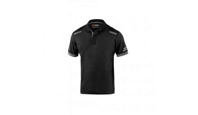 Men’s Short Sleeve Polo Shirt Sparco Koma Tools 02415nrgs Black Grey - M