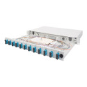 Fiber Optic Splice Box Front Panel, quick lock, 12x SC DX, 1U | DN-96200-QL | Grey