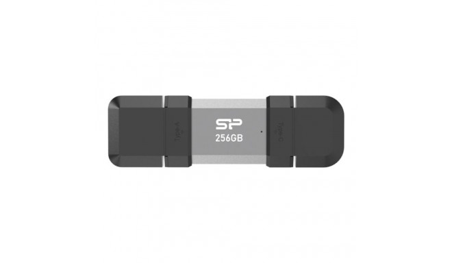Silicon Power Dual USB Drive | Mobile C51 | 256 GB | USB Type-A and USB Type-C | Silver
