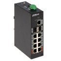 Dahua Swith 11-Port Switch with 8 Gigabit PoE Ports 8x RJ45 1000M (PoE Power) 2x SFP 1000M 1x RJ45 1