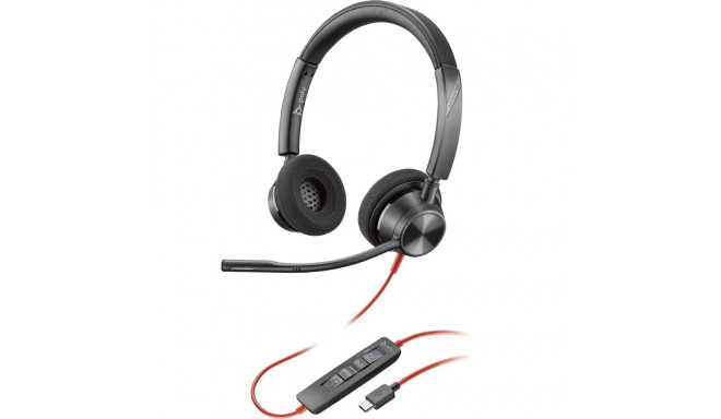 POLY Blackwire 3320 stereo Microsoft Teams sertifitseeritud USB-C peakomplekt + USB-C/A adapter