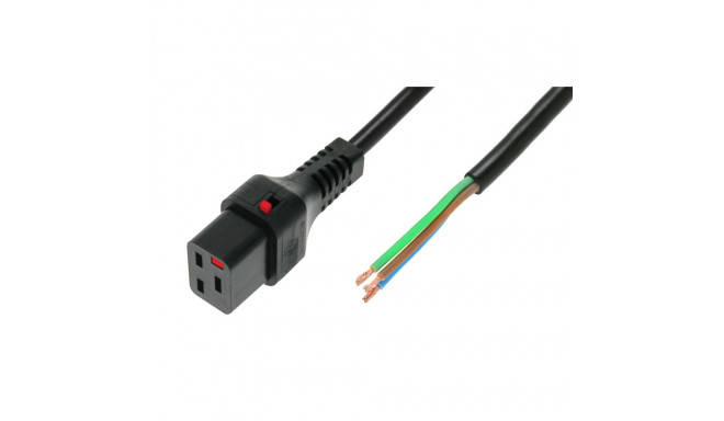 OPEN/IEC C19 Straight Cable Ż 5m black power supply with IEC LOCK