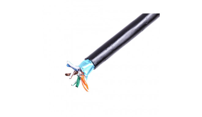 Kabel instalacyjny zewnętrzny żelowany DIGITUS kat.5e, F/UTP, AWG 24/1, PE, 305m, czarny, szpula