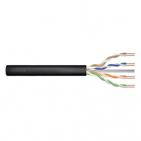DIGITUS paigalduskaabel kategooria 6, välitingimustesse, geeliga, U/UTP, AWG 23/1, PE, 305m, rull, m