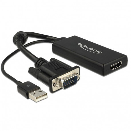 DeLOCK adapter 0.25m VGA+USB2.0-A/HDMI VGA (D-Sub) + USB, must