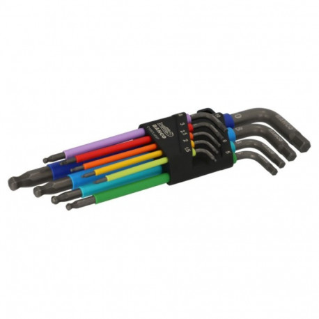 Hex L-key set Bahco 9pcs 1.5-10mm, color coded