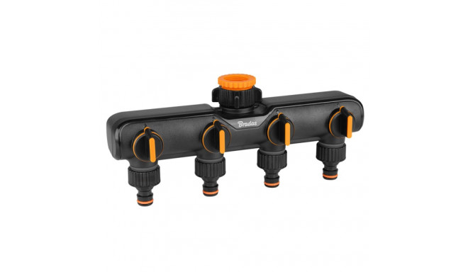 4-way manifold with valves 1" female thread to 3/4" female thread