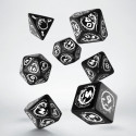 Dragons RPG Dice Set Black And White Colors