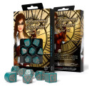 Steampunk Clockwork Dice Set Turquoise And Copper Colors