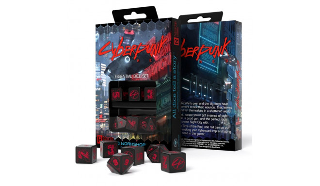 Cyberpunk Red Essential Dice Set Black And Red Colors