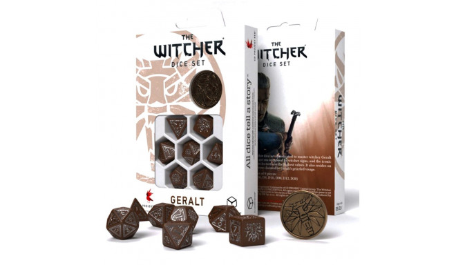 The Witcher Geralt Dice Set Brown And Silver