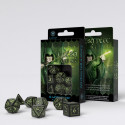 Elvish Dice Set Black And Fluorescent Colors Glow In The Dark