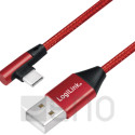 LogiLink USB 2.0-Kabel USB/USB-C 30cm rot 90°-Stecker