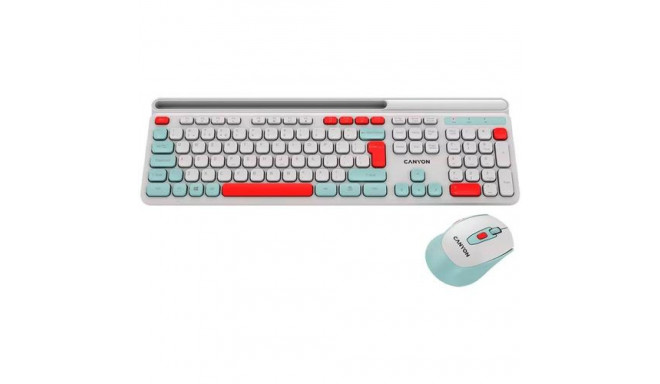 Canyon HSET-W5 keyboard Mouse included Home/Office RF Wireless QWERTY US English White