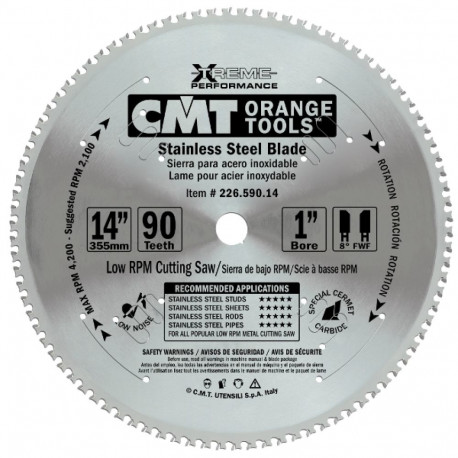 SAW BLADE FOR STAINLESS STEEL HW 355X2,2/1,8X25,4 Z90 FWF