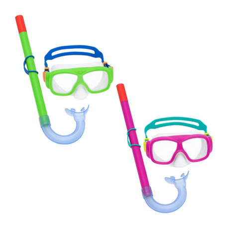 Snorkel Goggles and Tube for Children Bestway Green Pink (1 Unit)