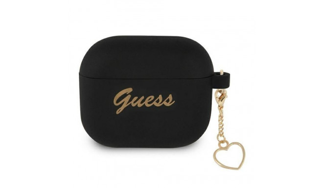 Guess Guess GUA3LSCHSK AirPods 3 cover black/black Silicone Charm Heart Collection