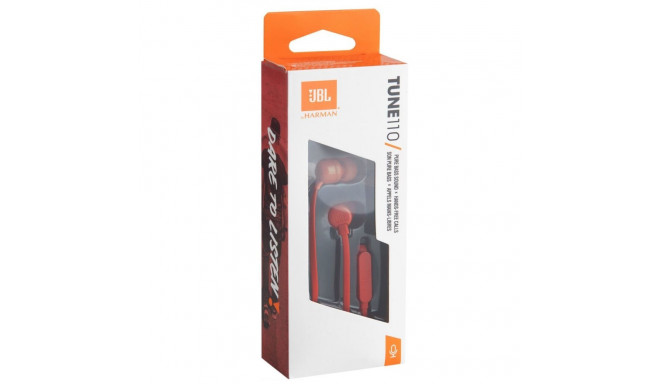 JBL - JBL T110 In-Ear Headset 3,5mm Red