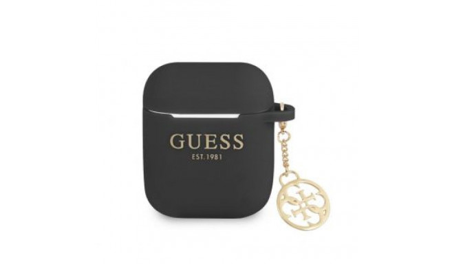 Guess - Guess 4G Charm Silicone Case for AirPods 1/2 Black