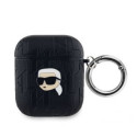 Karl Lagerfeld - Karl Lagerfeld PU Embossed Karl Head Case for AirPods 1/2 Black