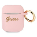 Guess Guess GUA2SSSI AirPods cover pink/pink Silicone Vintage Script