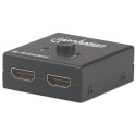 Manhattan HDMI Switch 2-Port, 4K@30Hz, Bi-Directional, Black, Displays output from x1 HDMI source to