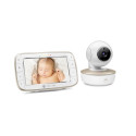 Motorola VM855 CONNECT 5.0” Portable Wi-Fi Video Baby Monitorwith Flexible Crib Mount, White/Gold Mo