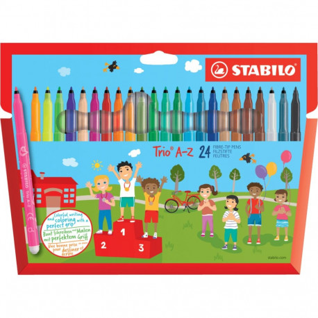 Viltpliiatsid Stabilo Trio A-Z, F-tip, 24 värvi
