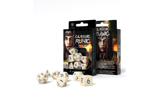 Classic Runic Dice Set Sand And Red Colors