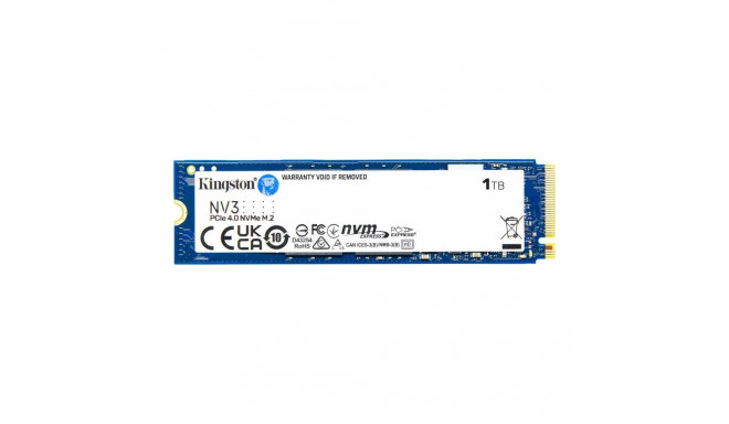 SSD|KINGSTON|NV3|1TB|M.2|PCIE|NVMe|3D NAND|Write speed 4000 MBytes/sec|Read speed 6000 MBytes/sec|TB