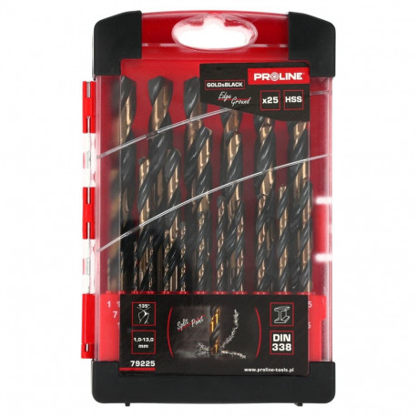 Wiertła do metalu hss din338 lihvitud komplekt 25 tk (1-13 mm) proline