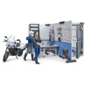 TOY POLICE STATION WITH MOTORBIKE BRUDER