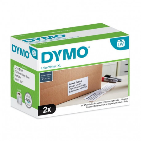 DYMO originaal LabelWriter suure mahutavusega saatesildid (59 mm x 102 mm), 2 rulli 575 kergelt eema
