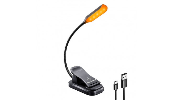 Wireless lamp Mini Glocusent GLCSNTBL101B clip-on book light, USB-C Black