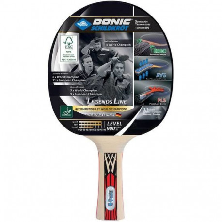 Donic Schildkröt Legends 900 table tennis equipment Black, Red, Wood