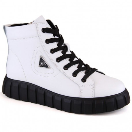 Filippo W PAW382B white leather platform ankle boots (37)
