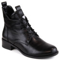 Insulated lace-up and zipper ankle boots M.Daszyński W SAN18, black (40)