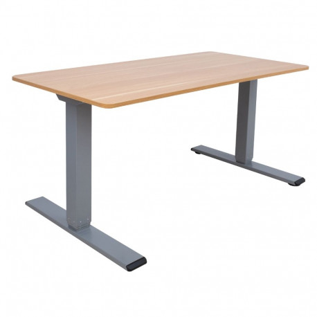 Desk ERGO OPTIMAL with 2 motor 140x70xH62-127cm, hickory/silver grey