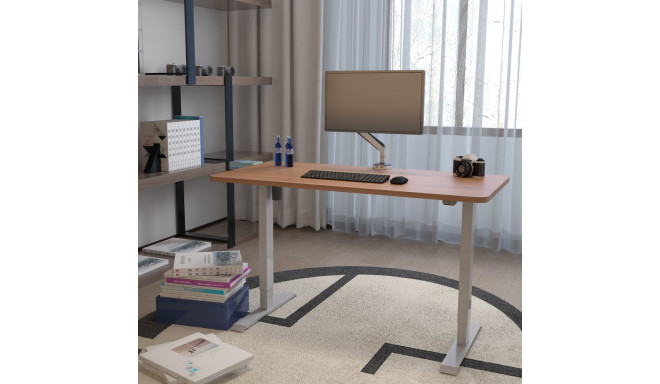 Table leg ERGO with 1 motor, silver grey