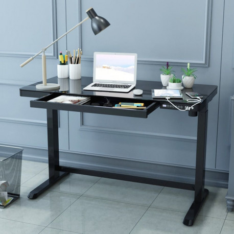 Töölaud ERGO 1-mootoriga 120x60xH72-121cm, must