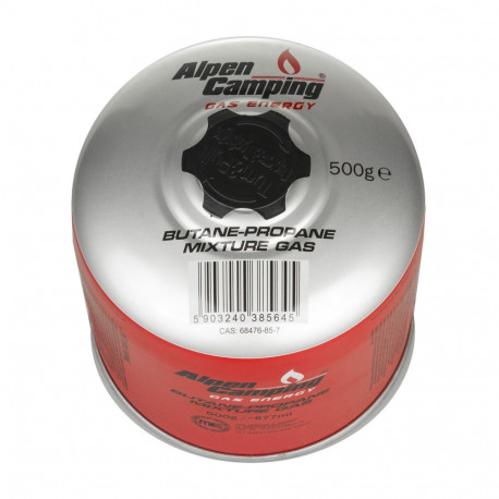 Alpen Camping gaasikartus 500g, sertifikaat: Pi 0437, vastab EN417, propaan-butaan, temperatuurivahe