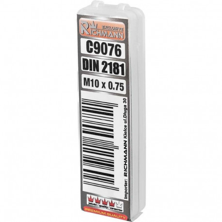 Fine thread tap M10 x 0.75 mm 2 pcs.